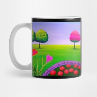 Valentine Wall Art - Our hearts growing side by side - Unique Valentine Fantasy Planet Landsape - Photo print, canvas, artboard print, Canvas Print and T shirt Mug